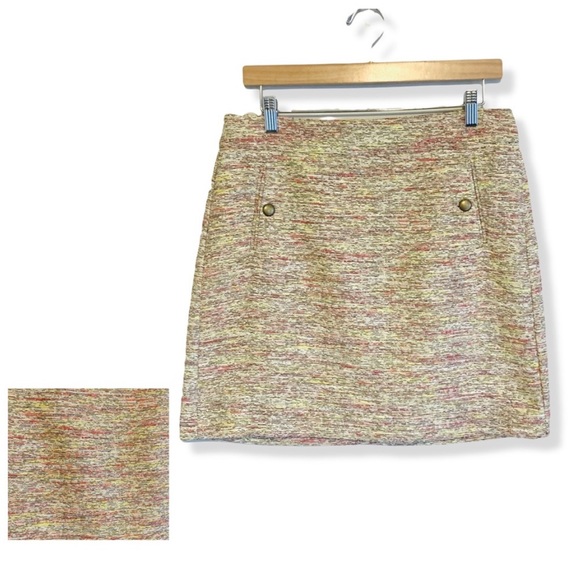 Ann Taylor Dresses & Skirts - Ann Taylor Loft Multi Color Tweed Pocket Shift Skirt Size 6 Clueless Preppy